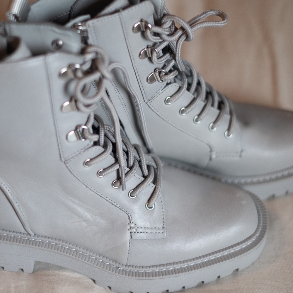 Sam Edelman gray combat boots